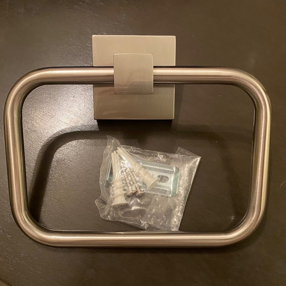 Other - New w box: Brushed Nickel Rectangle Towel Ring